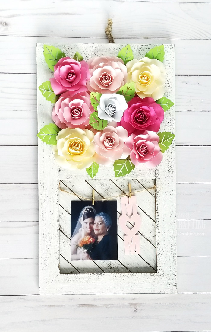 Paper Rose Mother's Day Rustic Frame 12