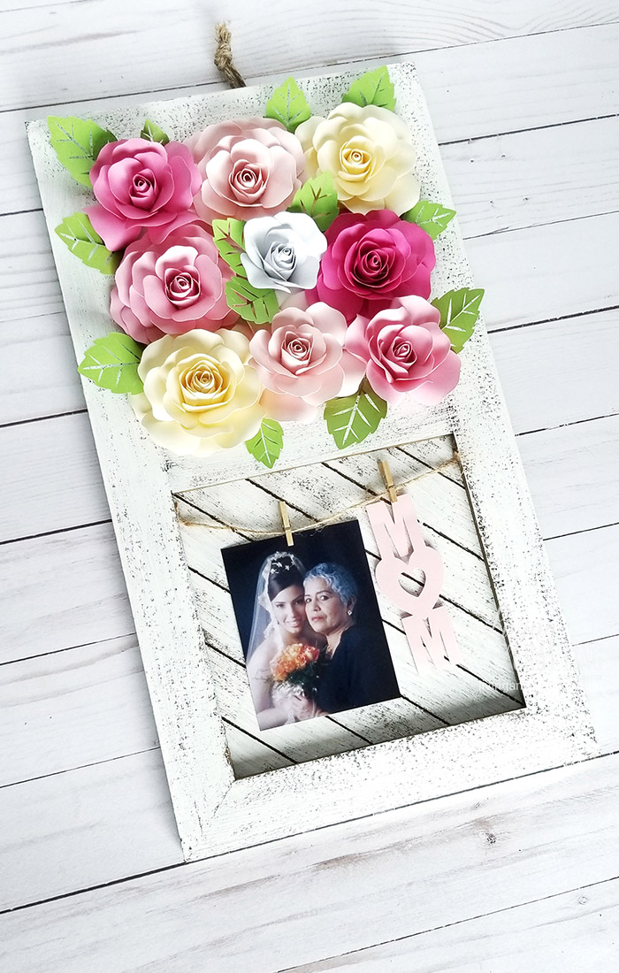 Paper Rose Mother's Day Rustic Frame 13