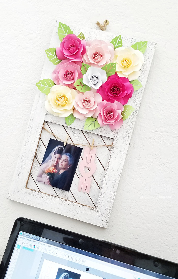 Paper Rose Mother's Day Rustic Frame 15