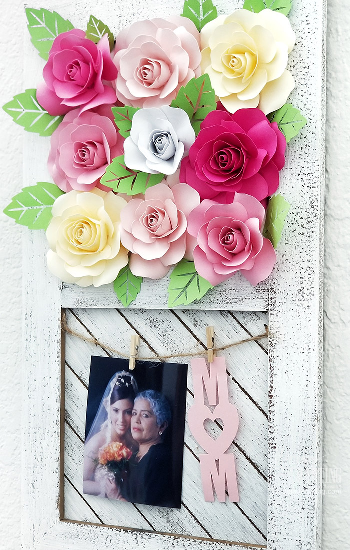 Paper Rose Mother's Day Rustic Frame 16