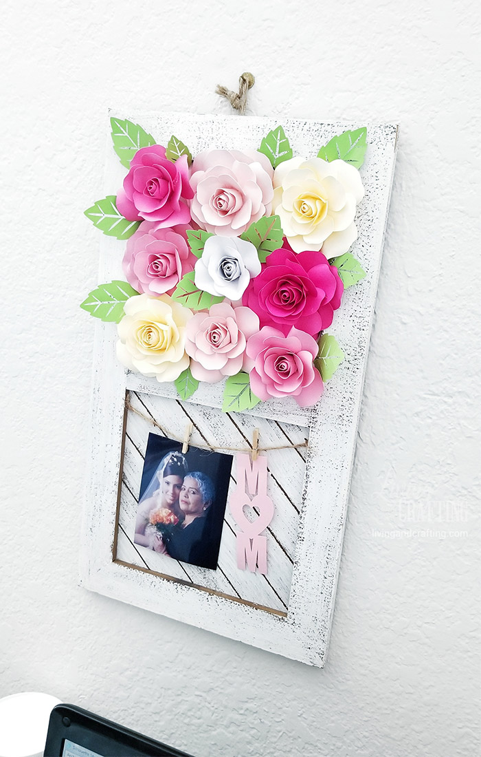 Paper Rose Mother's Day Rustic Frame 17