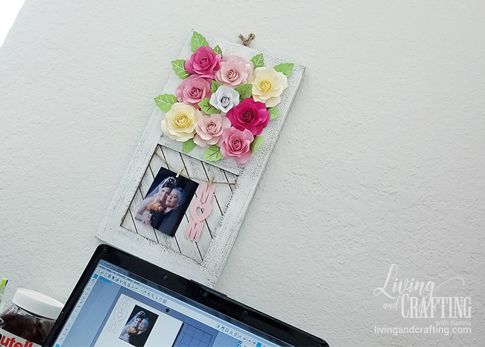 Paper Rose Mother's Day Rustic Frame 18