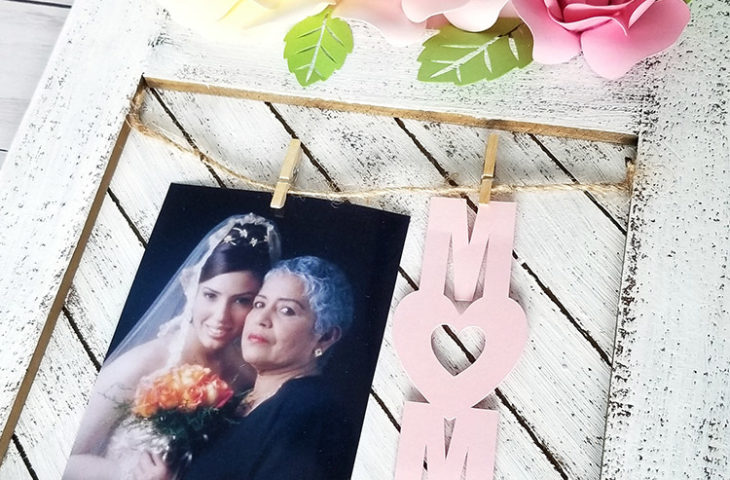 Paper Rose Mother's Day Rustic Frame ft