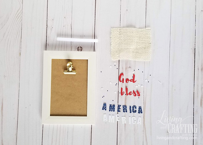 4th of July Rustic Clip Frame supplies
